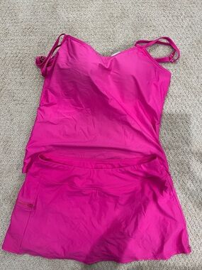 Sunsets Bright Fuchsia Tankini with Swim Skirt